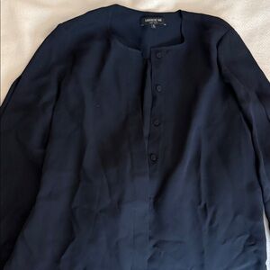 Lafayette 148 New York Women’s Navy Silk Blouse Sz S